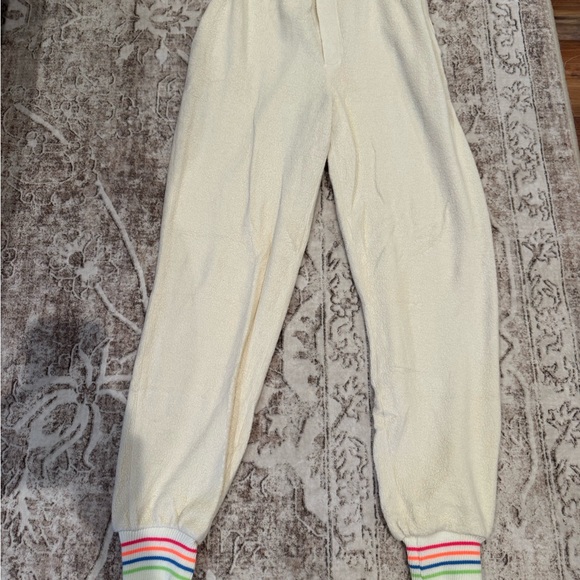 Sundry Pants - Sundry women Cream Joggers with Rainbow Cuffs